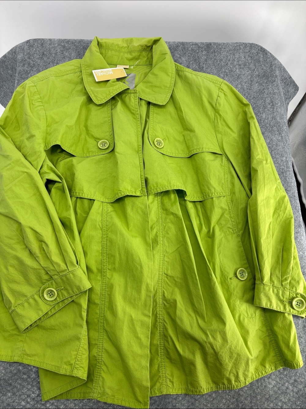 Michael Kors Lime Green Lightweight Trench Jacket
